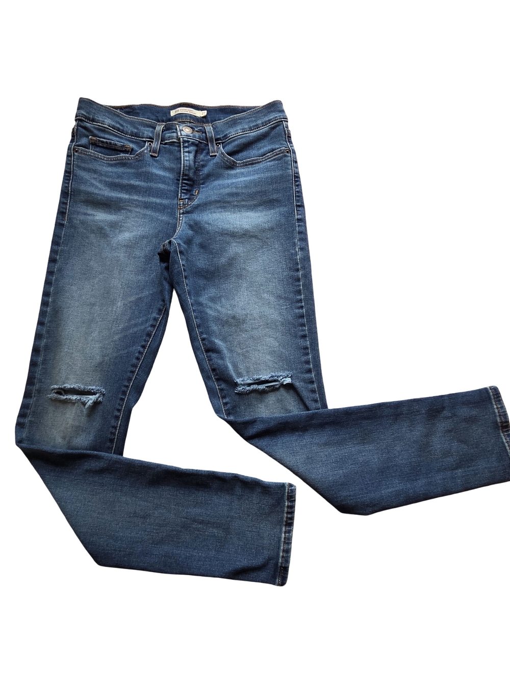 Levi's Women's Dark Blue Skinny Jeans with Knee Slits